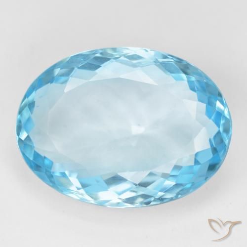 15.69ct 자연스러운 스위스 블루 황옥, 타원형, VVS