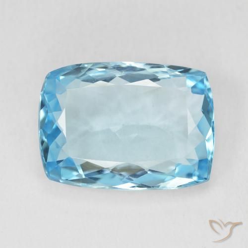 9.61ct 자연스러운 스위스 블루 황옥, 방석, VVS