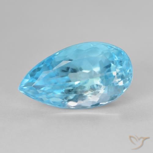 10.99ct 자연스러운 스위스 블루 황옥, 배 모양, VS