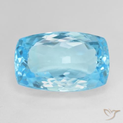 16.97ct 자연스러운 스위스 블루 황옥, 방석, VVS-VS