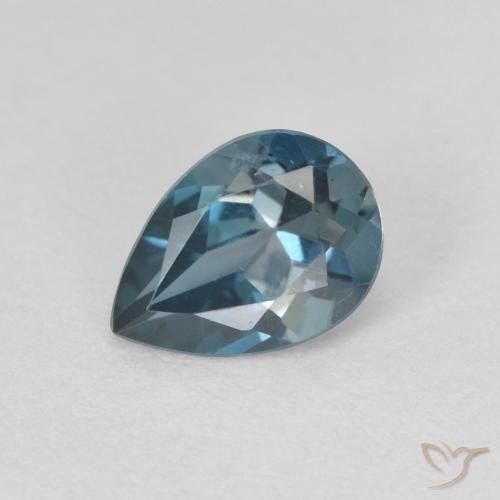 0.80ct 자연스러운 런던 블루 황옥, 배 모양, VVS-VS