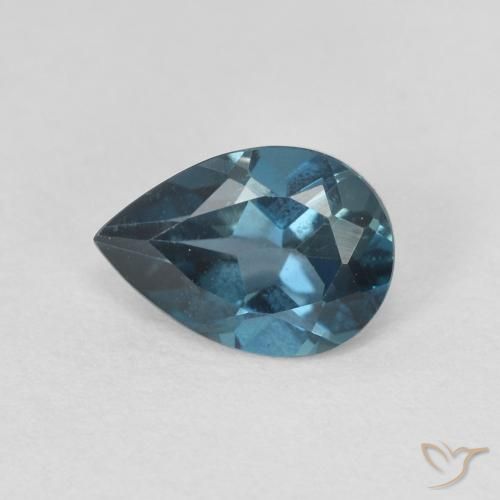 0.80ct 자연스러운 런던 블루 황옥, 배 모양, VVS-VS