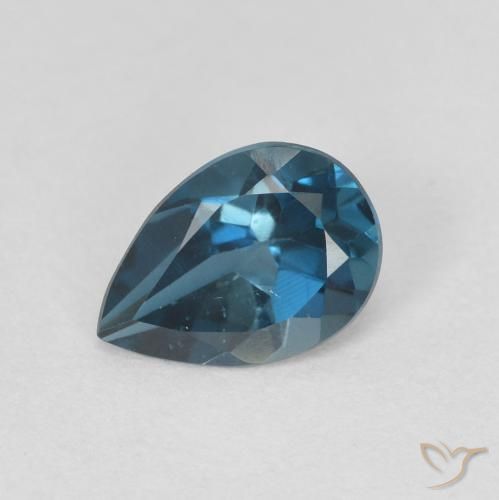 0.78ct 자연스러운 런던 블루 황옥, 배 모양, VVS-VS