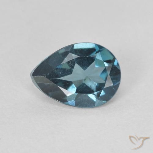 0.76ct 자연스러운 런던 블루 황옥, 배 모양, VVS-VS