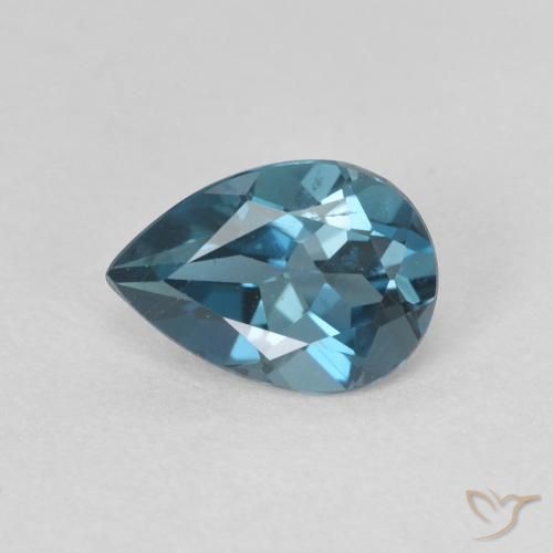 0.76ct 자연스러운 런던 블루 황옥, 배 모양, VVS-VS