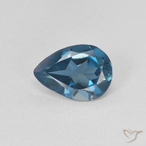 0.82ct 자연스러운 런던 블루 황옥, 배 모양, VVS