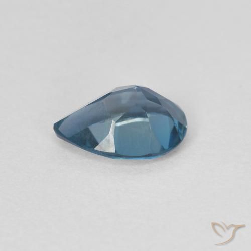 0.80캐럿 천연 런던 블루 황옥, 배 모양, VVS-VS