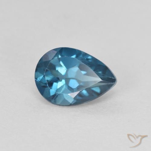 0.92ct 자연스러운 런던 블루 황옥, 배 모양, VS
