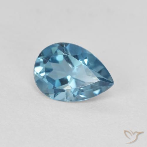 0.87ct 자연스러운 런던 블루 황옥, 배 모양, VS