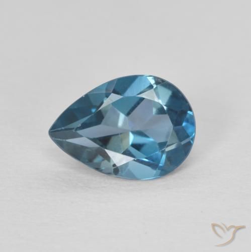 0.80ct 자연스러운 런던 블루 황옥, 배 모양, VVS