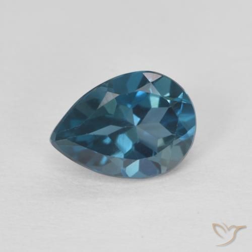 0.87ct 자연스러운 런던 블루 황옥, 배 모양, VVS