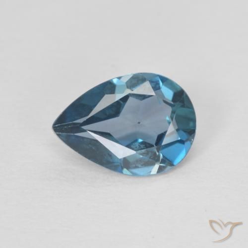 0.74ct 자연스러운 런던 블루 황옥, 배 모양, VVS