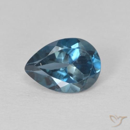0.81ct 자연스러운 런던 블루 황옥, 배 모양, VS