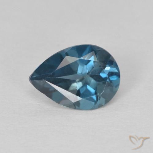 0.79ct 자연스러운 런던 블루 황옥, 배 모양, VS