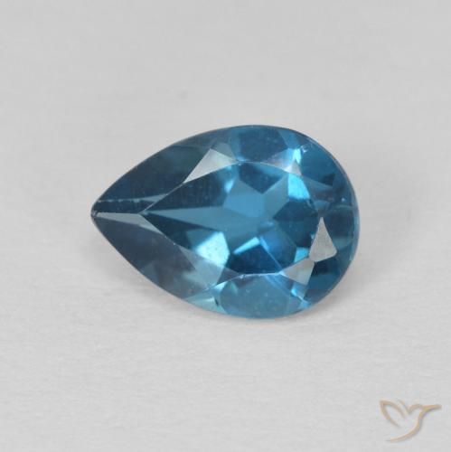 0.81ct 자연스러운 런던 블루 황옥, 배 모양, VS