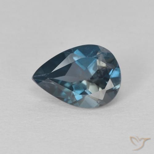 0.74ct 자연스러운 런던 블루 황옥, 배 모양, VS