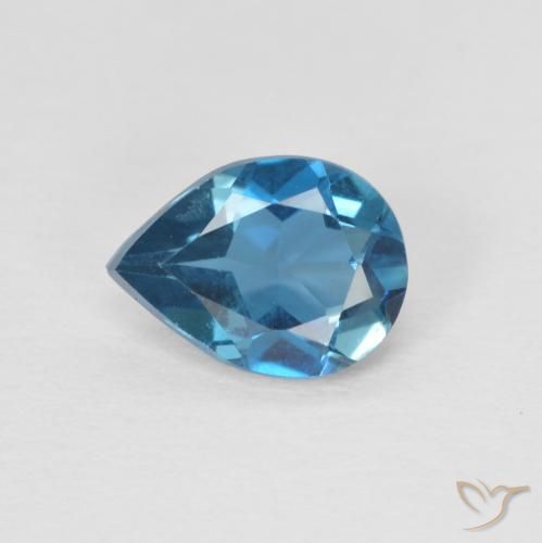 0.80ct 자연스러운 런던 블루 황옥, 배 모양, VVS
