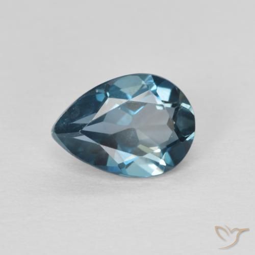 0.88ct 자연스러운 런던 블루 황옥, 배 모양, VVS