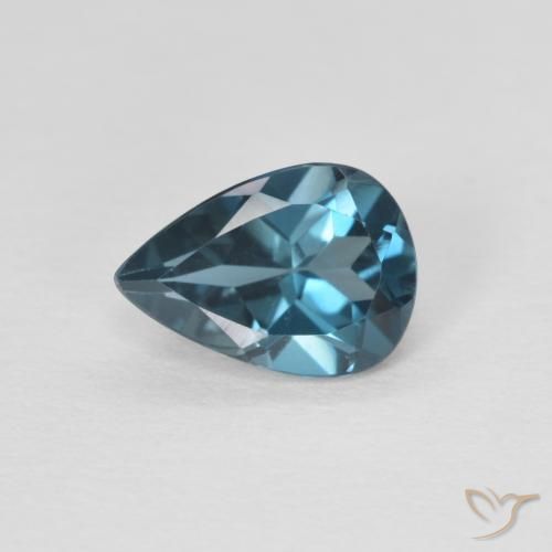 0.75ct 자연스러운 런던 블루 황옥, 배 모양, VVS