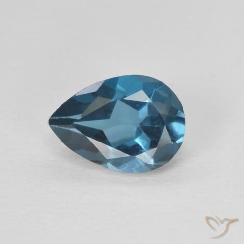 0.88ct 자연스러운 런던 블루 황옥, 배 모양, VVS