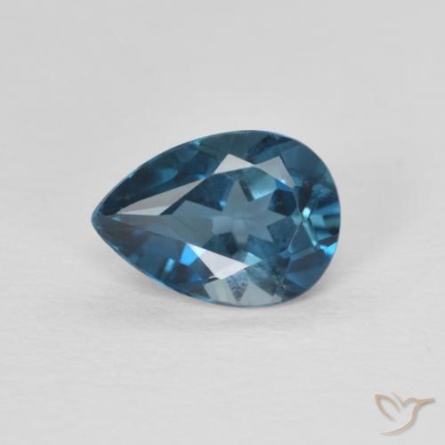 0.85ct 자연스러운 런던 블루 황옥, 배 모양, VVS