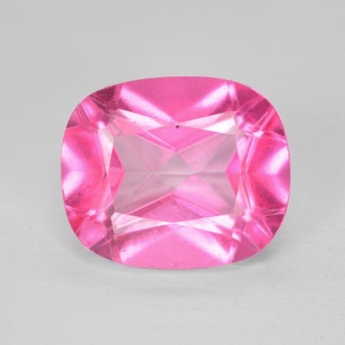 7.28캐럿 천연 핫핑크 토파즈, 쿠션 컷, 12.1×10.2 mm, VVS