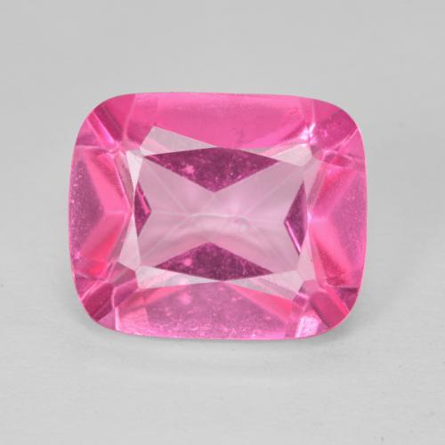 7.06ct 자연스러운 핫 핑크 황옥, 방석, VVS