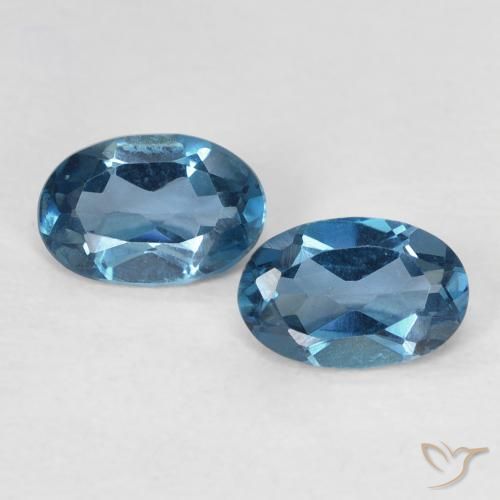 0.98캐럿 천연 런던 블루 토파즈 보석, 타원형 컷, 6×4 mm, VVS