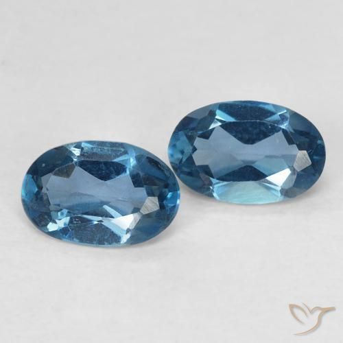 0.98캐럿 천연 런던 블루 토파즈 보석, 타원형 컷, 6×4 mm, VVS