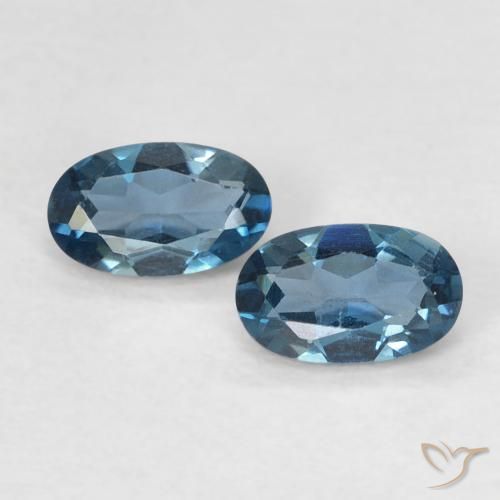 0.58캐럿 천연 런던 블루 토파즈 보석, 타원형 컷, 5.1×3 mm, VVS