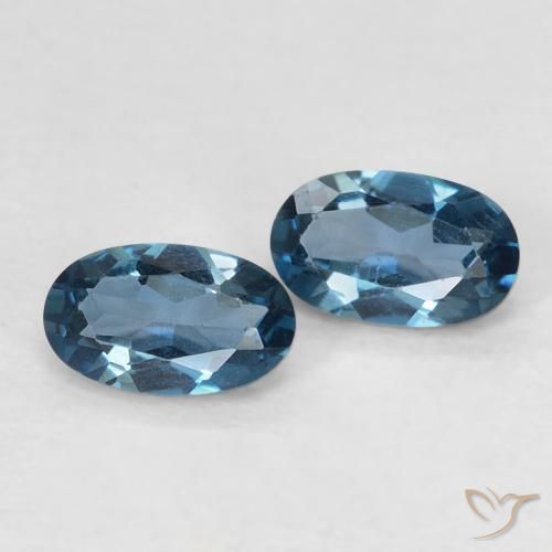 0.58캐럿 천연 런던 블루 토파즈 보석, 타원형 컷, 5.1×3 mm, VVS