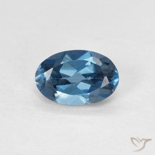0.62ct 자연스러운 런던 블루 황옥, 타원형, VS