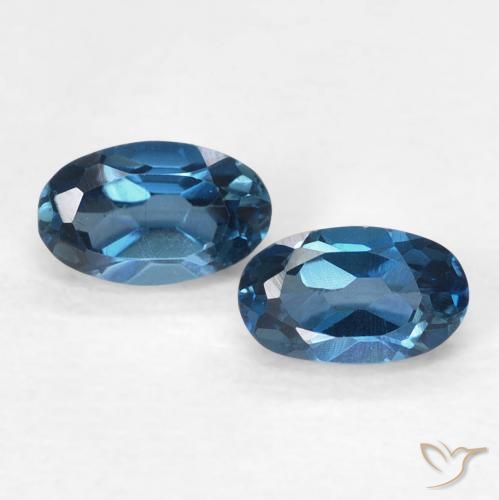 0.73캐럿 천연 런던 블루 토파즈 보석, 타원형 컷, 5.2×3.2 mm, VVS