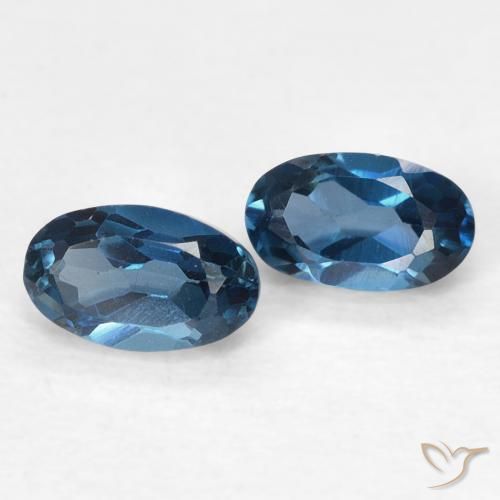 0.73캐럿 천연 런던 블루 토파즈 보석, 타원형 컷, 5.2×3.2 mm, VVS