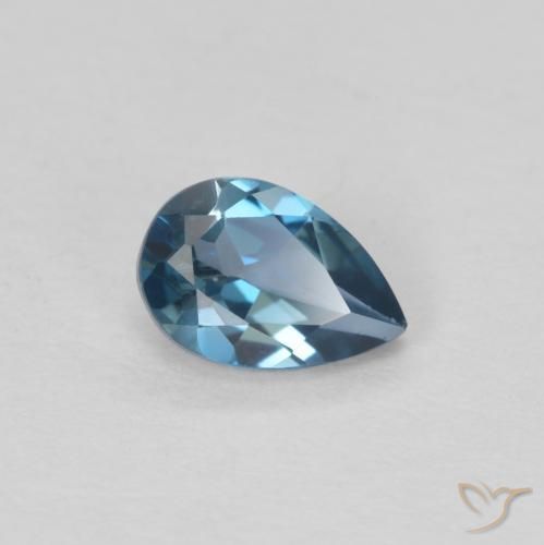 0.55캐럿 천연 런던 블루 토파즈, 배 모양, 6×4 mm, VVS-VS
