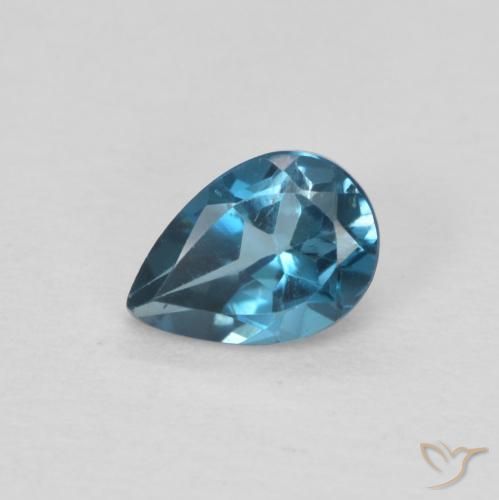 0.56ct 자연스러운 런던 블루 황옥, 배 모양, VS