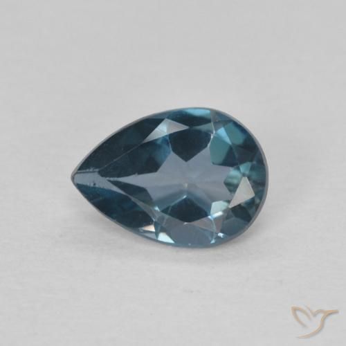 0.76ct 자연스러운 런던 블루 황옥, 배 모양, VS