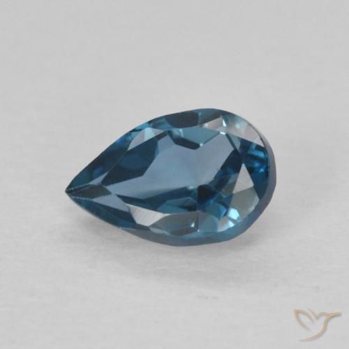 0.55ct 자연스러운 런던 블루 황옥, 배 모양, VVS