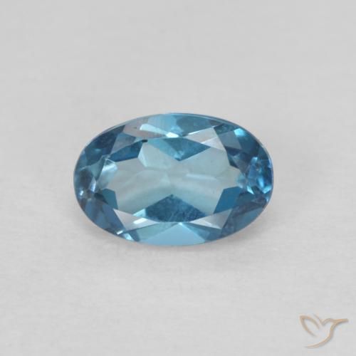 0.64ct 자연스러운 런던 블루 황옥, 타원형, VVS