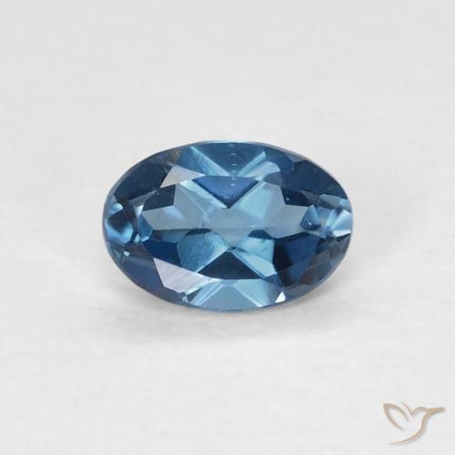 0.63ct 자연스러운 런던 블루 황옥, 타원형, VVS