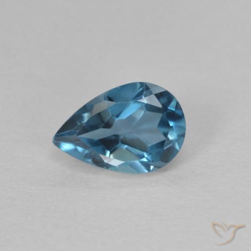 0.54ct 자연스러운 런던 블루 황옥, 배 모양, VVS