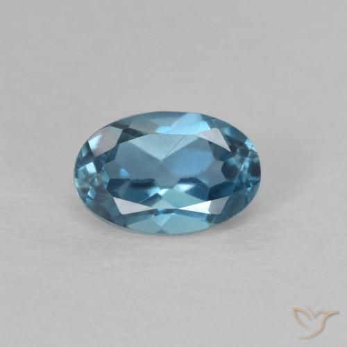 0.64ct 자연스러운 런던 블루 황옥, 타원형, VVS