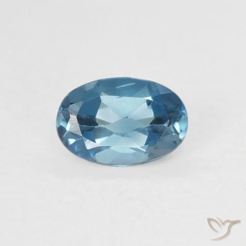 0.64ct 자연스러운 런던 블루 황옥, 타원형, VS