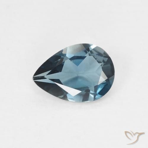 0.68ct 자연스러운 런던 블루 황옥, 배 모양, VVS