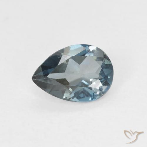 0.64ct 자연스러운 런던 블루 황옥, 배 모양, VVS