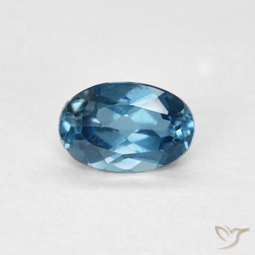 0.57ct 자연스러운 런던 블루 황옥, 타원형, VVS