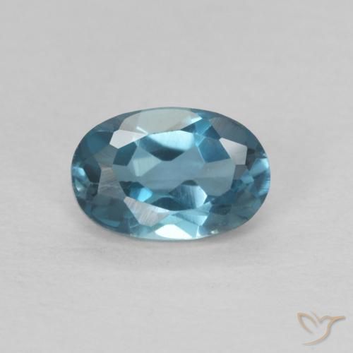 0.63ct 자연스러운 런던 블루 황옥, 타원형, VVS