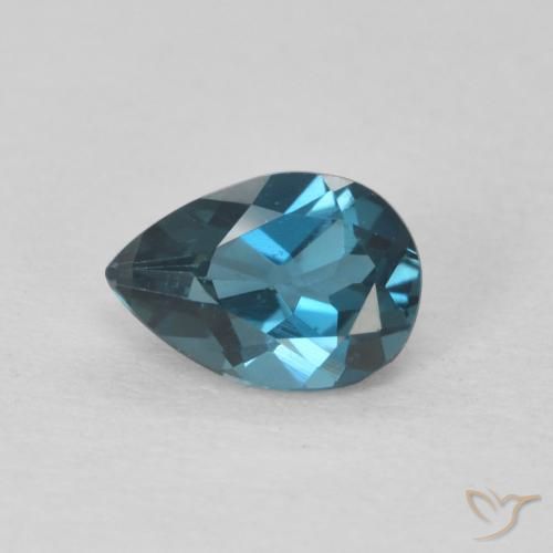 0.78ct 자연스러운 런던 블루 황옥, 배 모양, VVS-VS