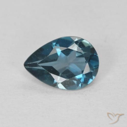 0.69ct 자연스러운 런던 블루 황옥, 배 모양, VVS-VS