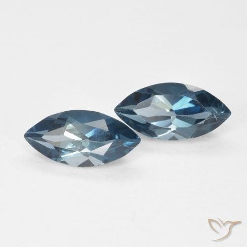 0.98캐럿 천연 런던 블루 토파즈 보석, 마퀴즈, 7.1×3.5 mm, VS